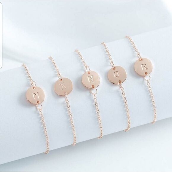 No Brand Jewelry - 💕5/$18 Rose gold initial "A" bracelets